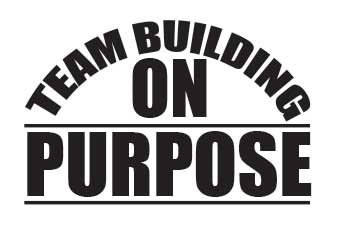 a black and white logo with the words team building on purpose