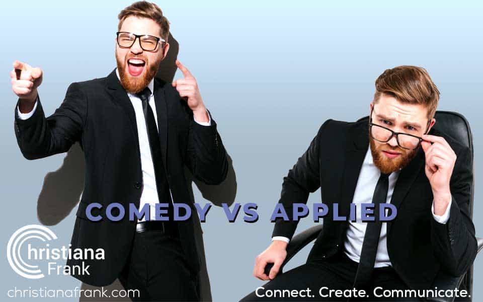 two men in suits and ties with the caption comedy vs applied