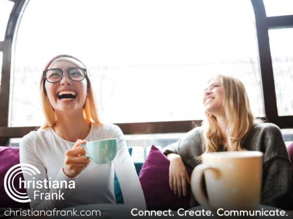 christiana frank teaching authentic communication class with two ladies
