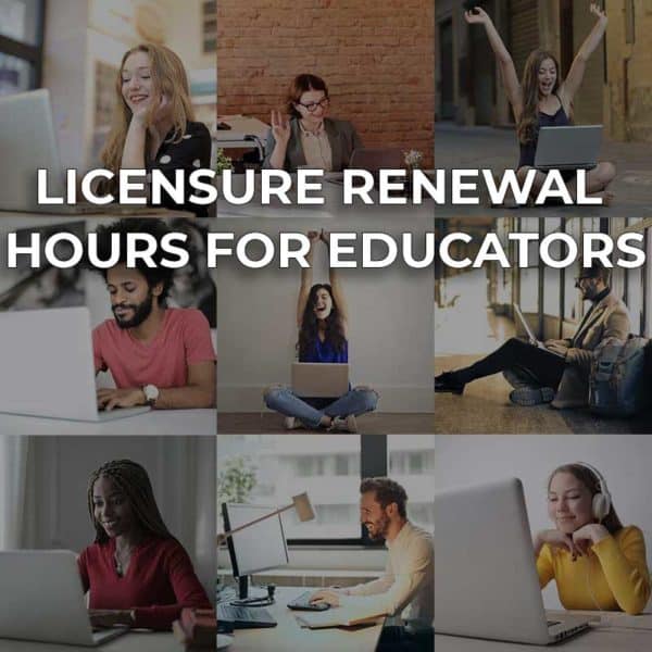 a collage of photos with the words license renewal hours for instructors