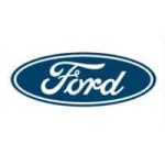 two ford logos, one is blue and the other is white