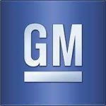 the gm logo on a blue background