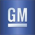 the gm logo on a blue background